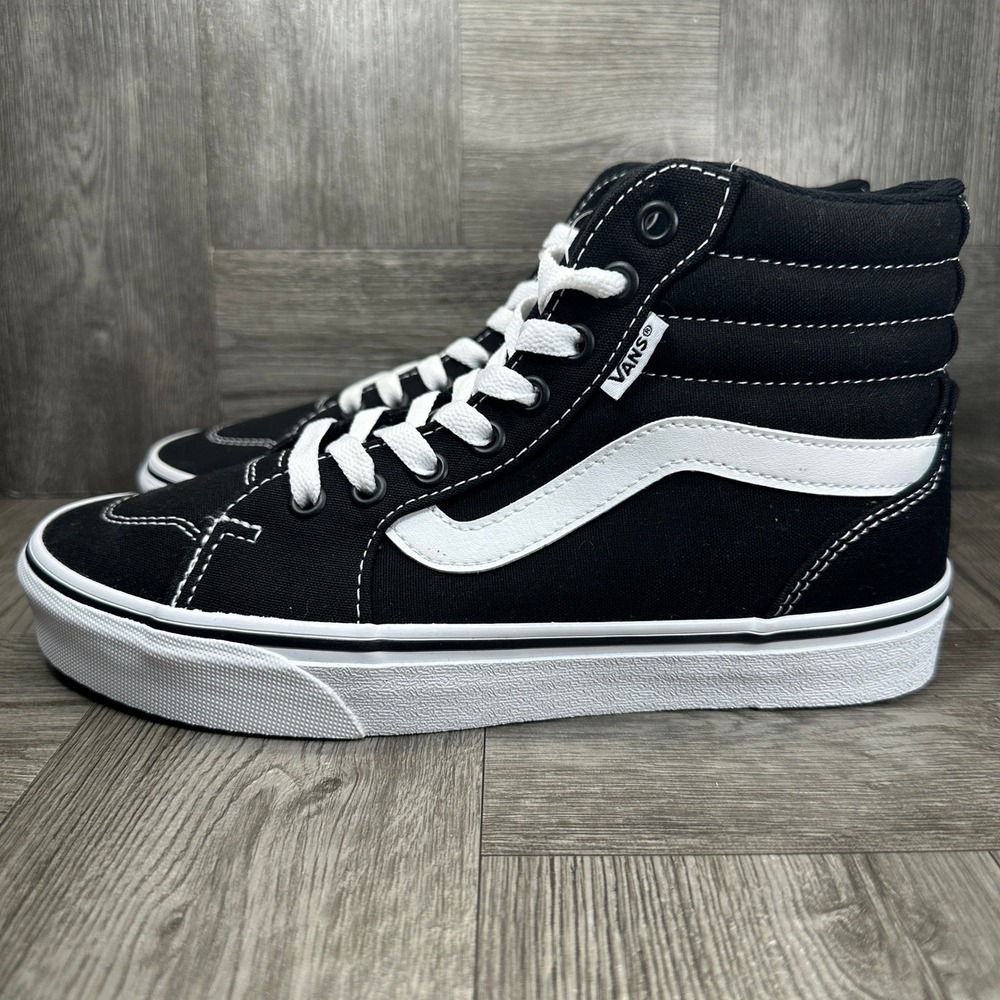 Vans Sk8-Hi Sneakers Womens 8 Black White Canvas High Top Classic NEW - Picture 3 of 8